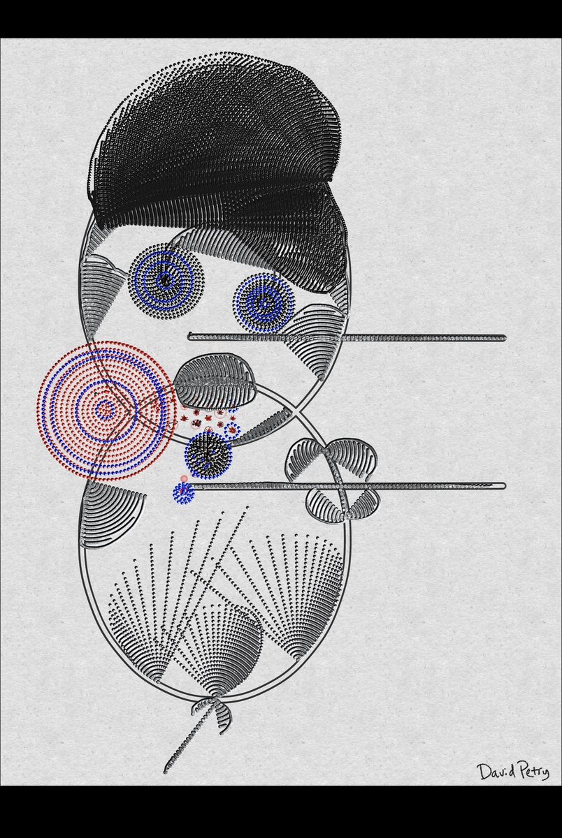 Original digital dot-work portrait artwork, signed David Petry